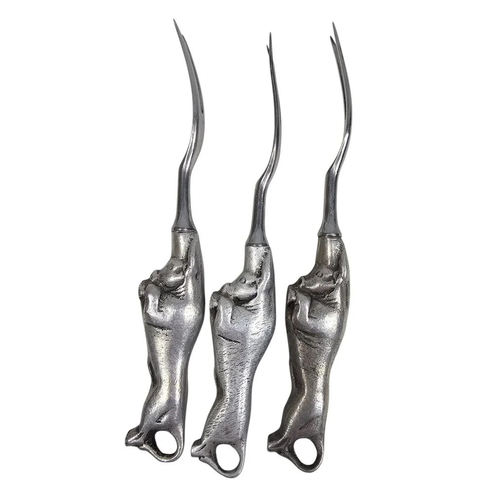 Vintage Bruce Fox Solingen Chrome Steel‎ Charging Bull Knife and Fork Set 6pc